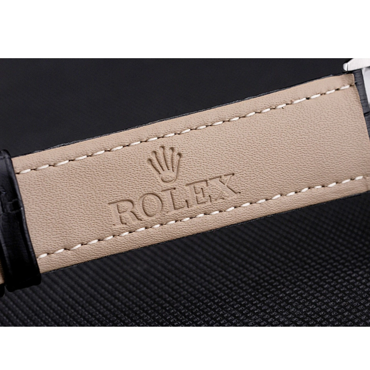 Good copy rolex watches Leather Case Datejust Stainless Dial Swiss Black White Strap Rolex Steel 0725